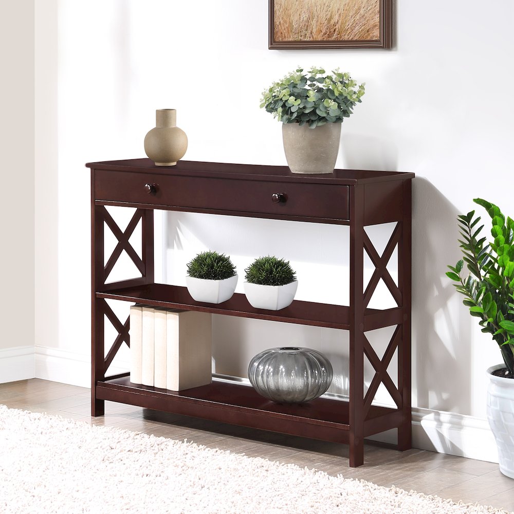 Oxford 1 Drawer Console Table with Shelves