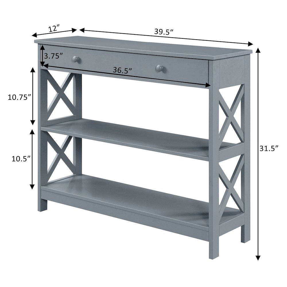 Oxford 1 Drawer Console Table with Shelves