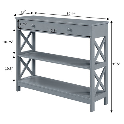 Oxford 1 Drawer Console Table with Shelves