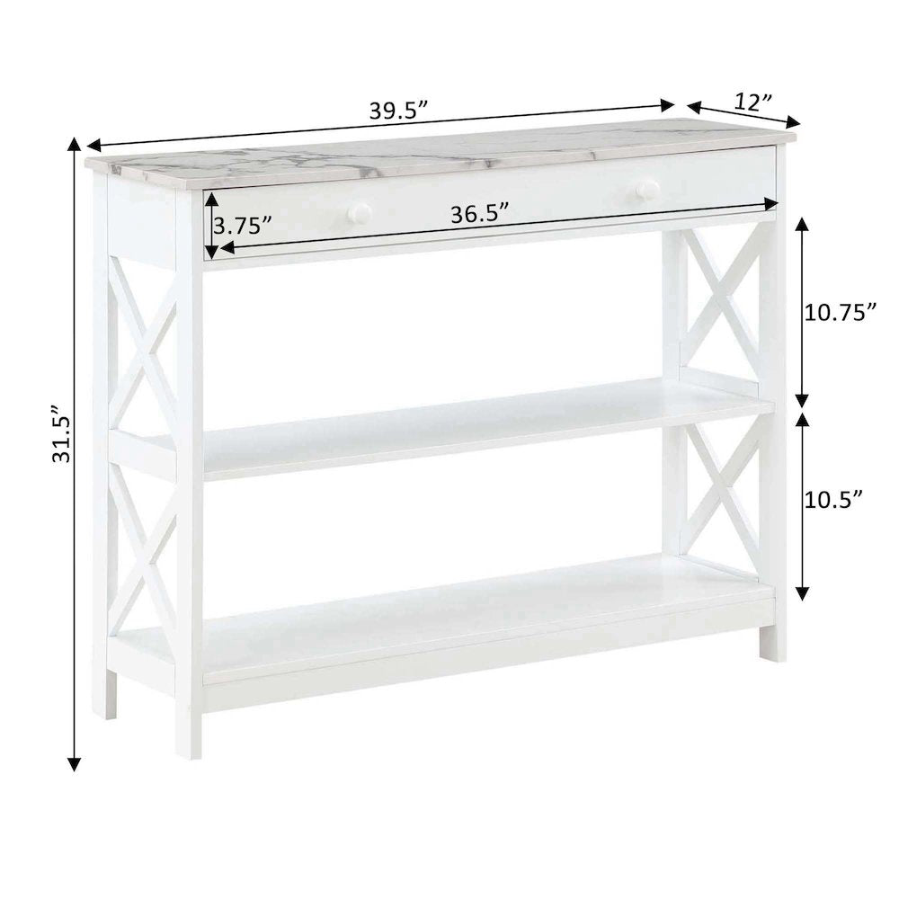 Oxford 1 Drawer Console Table with Shelves