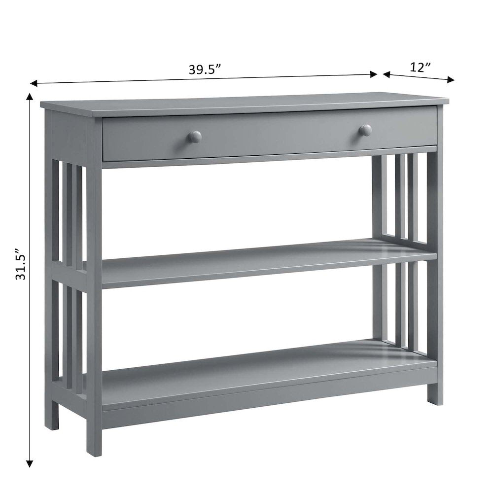 Mission 1 Drawer Console Table with Shelves