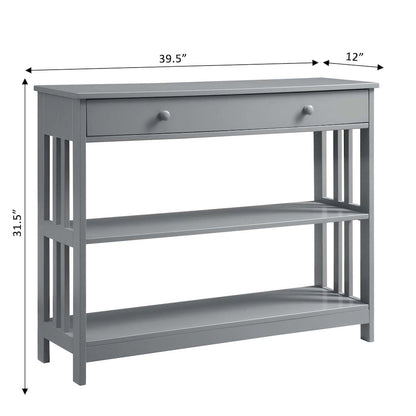 Mission 1 Drawer Console Table with Shelves