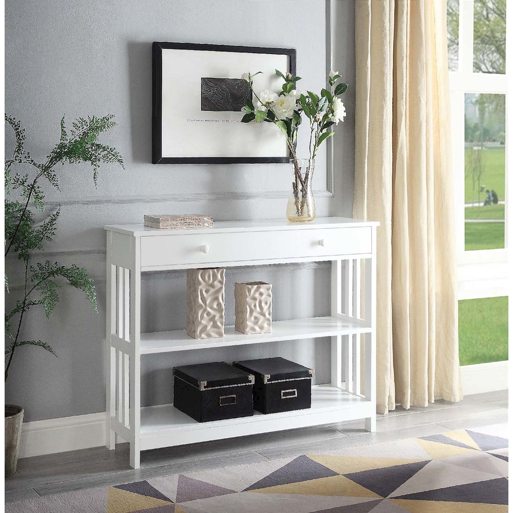 Mission 1 Drawer Console Table with Shelves