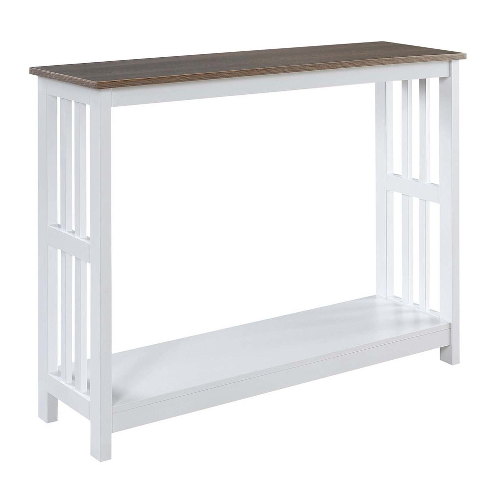 Mission Console Table, Driftwood/White