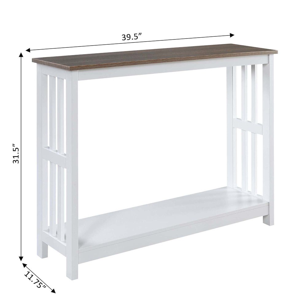 Mission Console Table, Driftwood/White