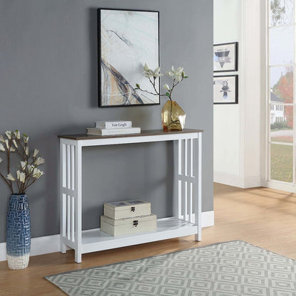 Mission Console Table, Driftwood/White