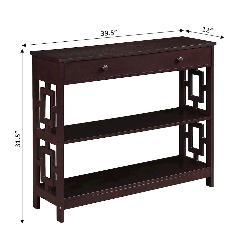 Town Square 1 Drawer Console Table, Espresso