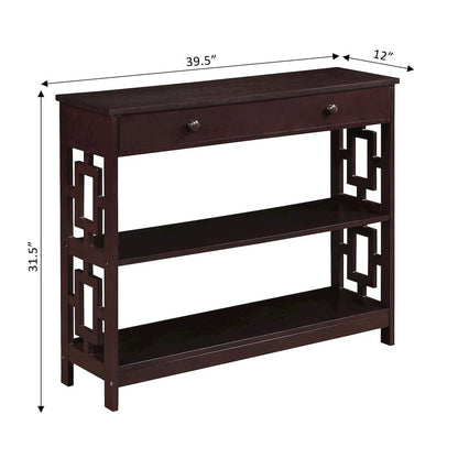Town Square 1 Drawer Console Table, Espresso