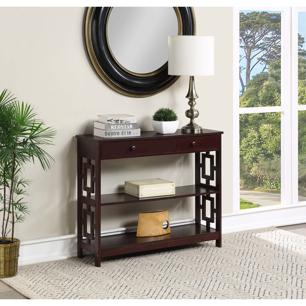 Town Square 1 Drawer Console Table, Espresso