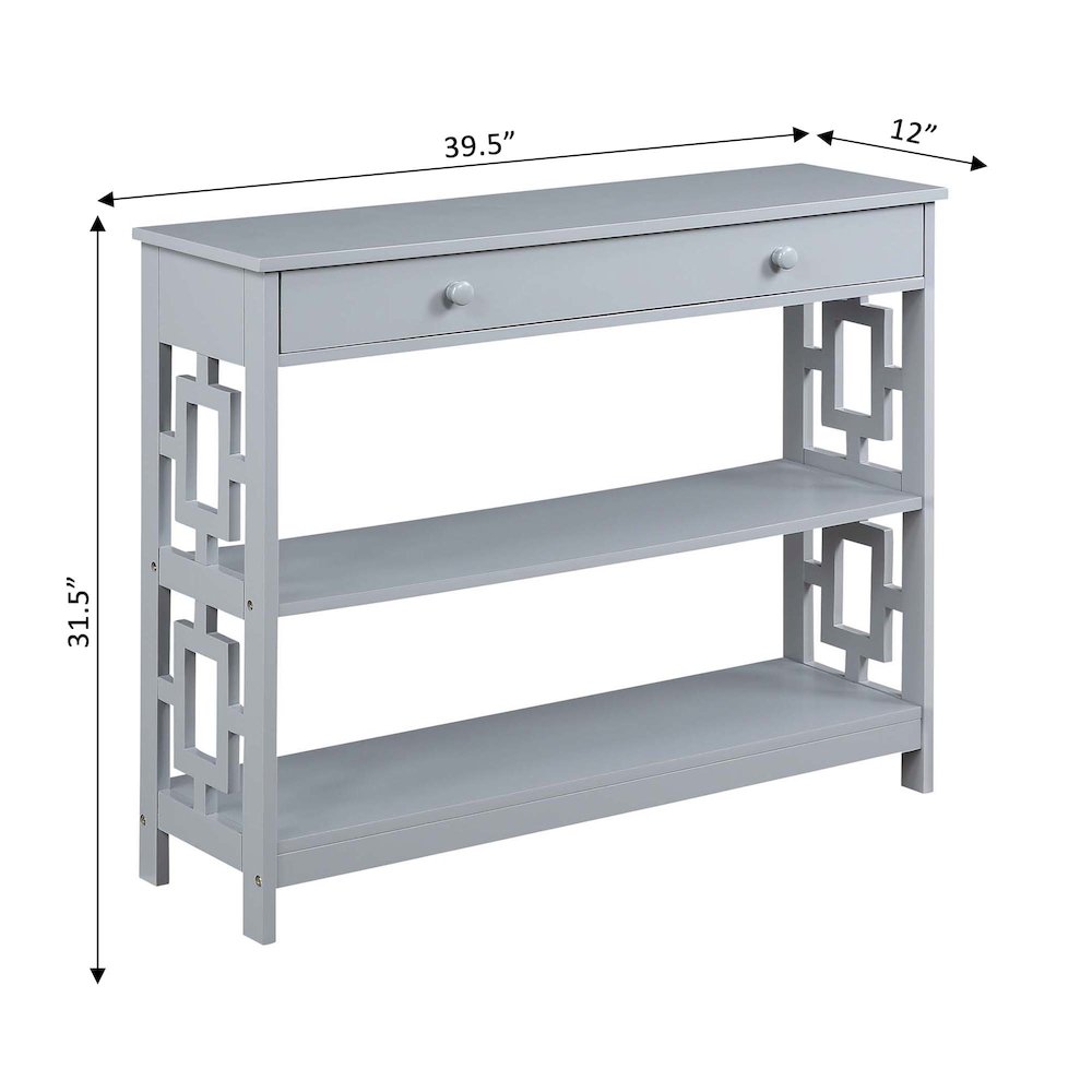 Town Square 1 Drawer Console Table, Gray