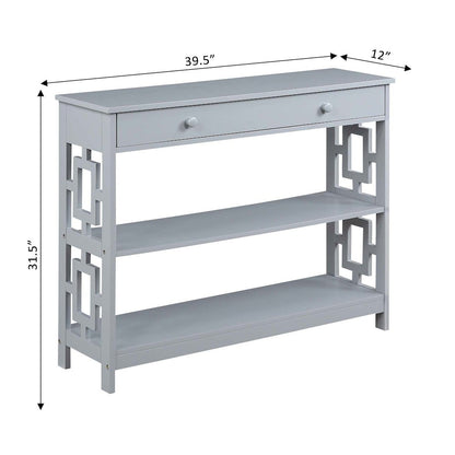 Town Square 1 Drawer Console Table, Gray