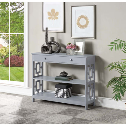 Town Square 1 Drawer Console Table, Gray