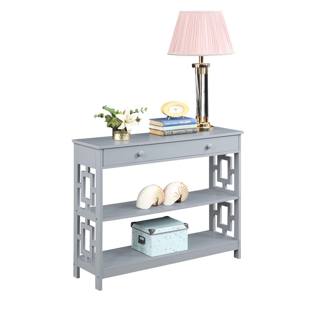 Town Square 1 Drawer Console Table, Gray