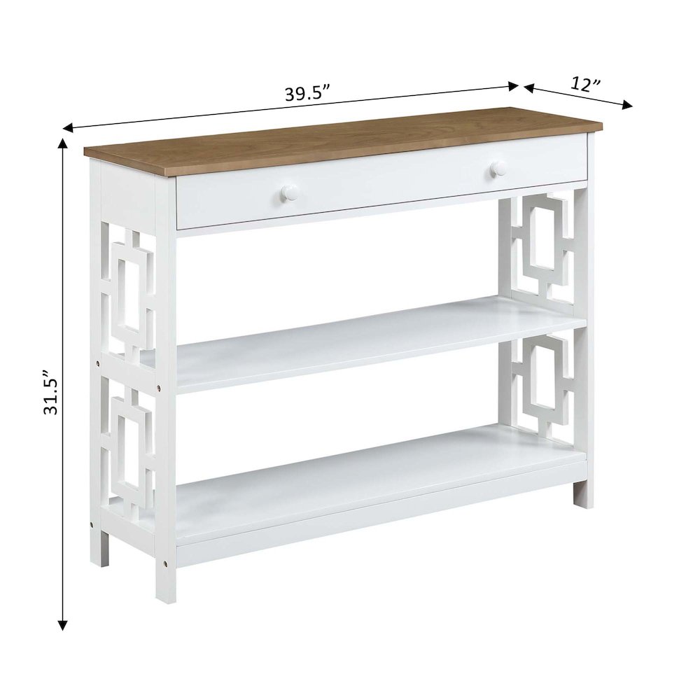 Town Square 1 Drawer Console Table, Driftwood/White