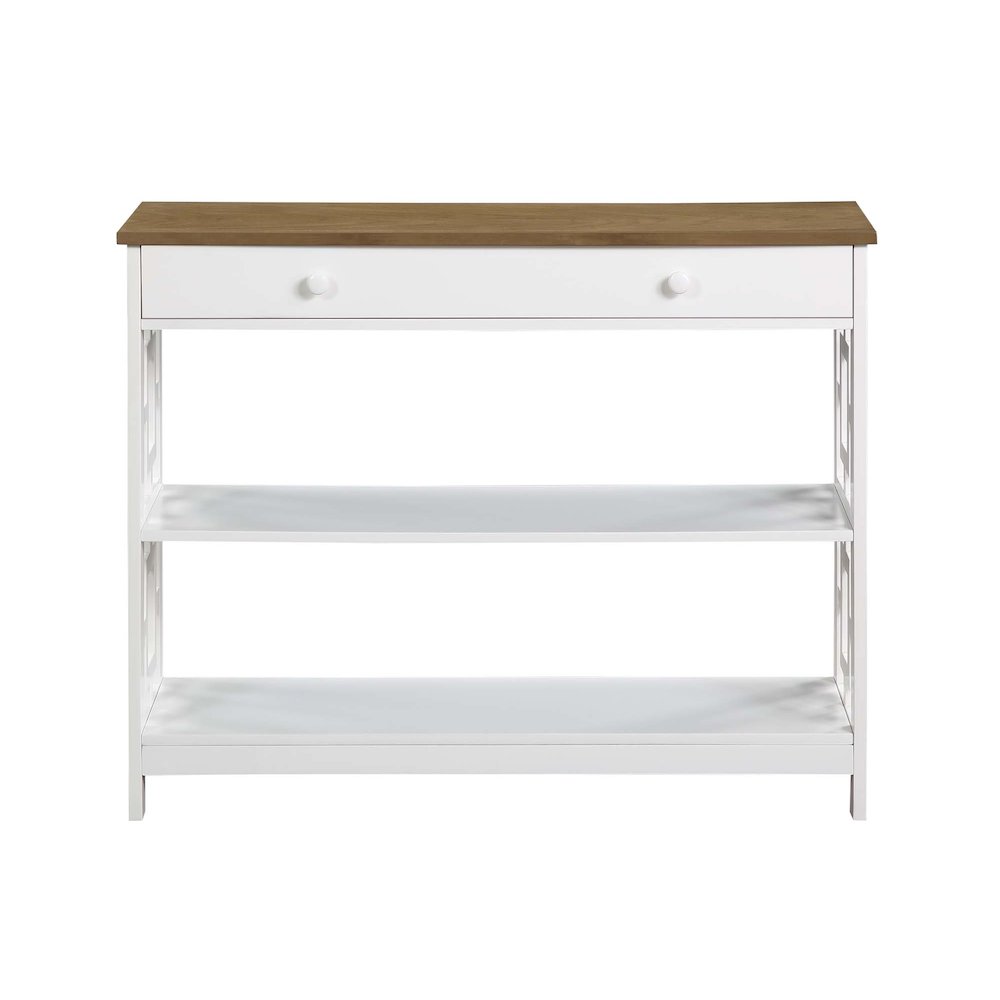 Town Square 1 Drawer Console Table, Driftwood/White