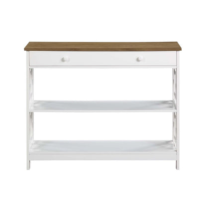 Town Square 1 Drawer Console Table, Driftwood/White