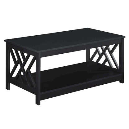 Titan Coffee Table with Shelf, Black