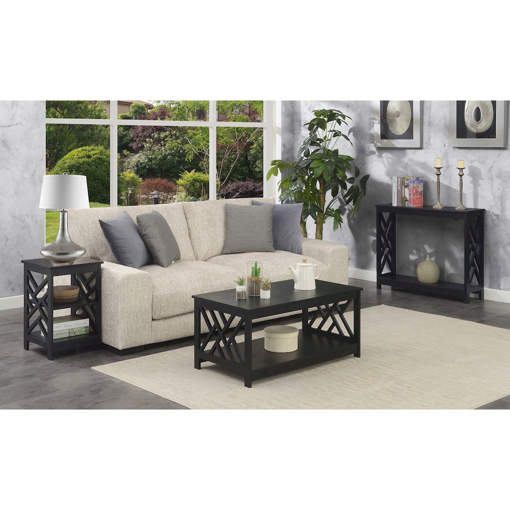 Titan Coffee Table with Shelf, Black