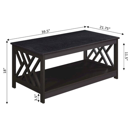 Titan Coffee Table with Shelf, Espresso
