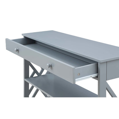 Titan 1 Drawer Console Table with Shelves, Gray