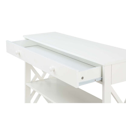 Titan 1 Drawer Console Table with Shelves, White