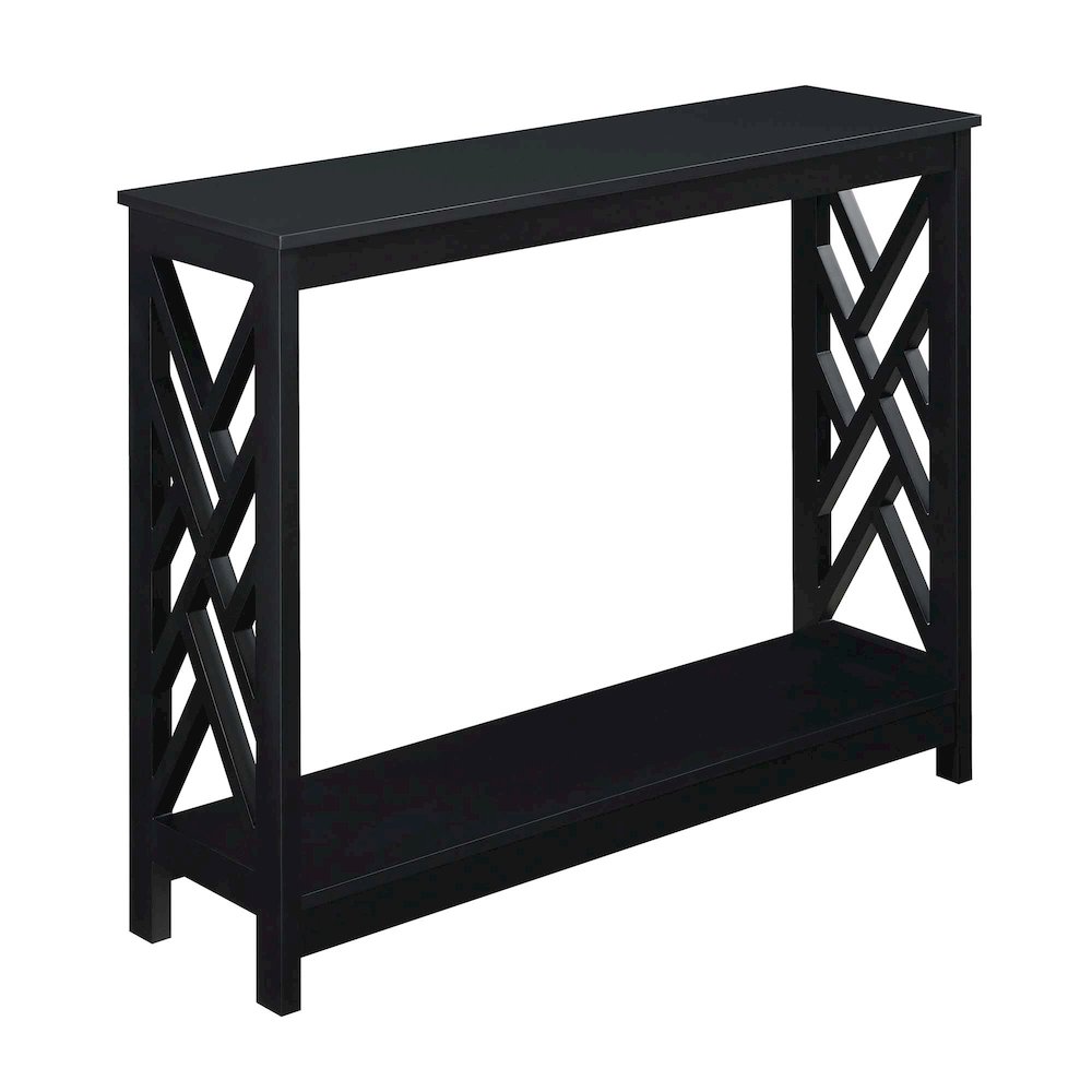 Titan Console Table with Shelf, Black