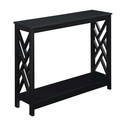 Titan Console Table with Shelf, Black