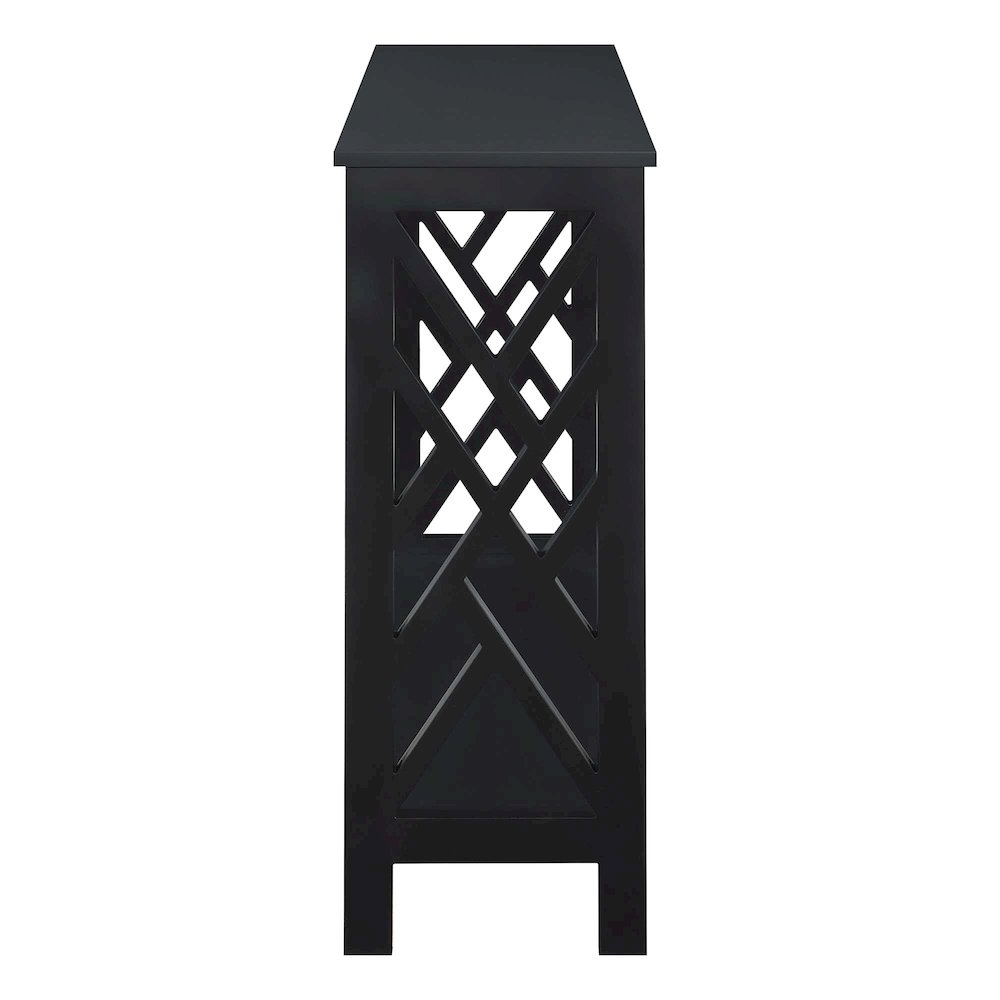 Titan Console Table with Shelf, Black