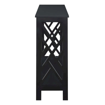 Titan Console Table with Shelf, Black