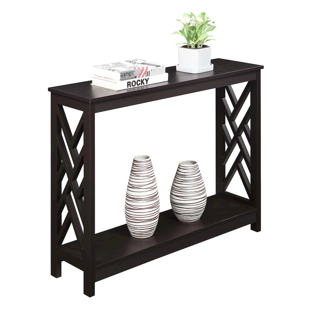 Titan Console Table with Shelf, Espresso