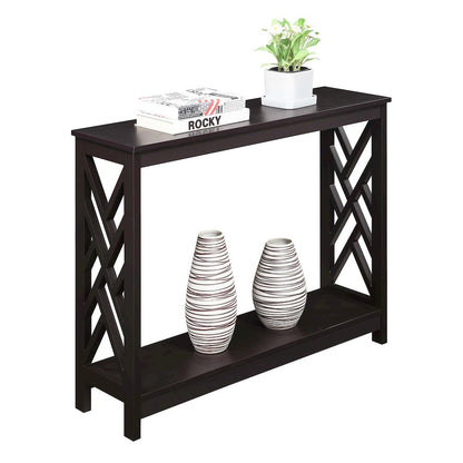 Titan Console Table with Shelf, Espresso