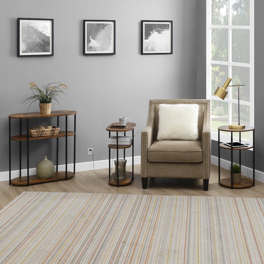 Designs2Go Simon 3 Tier End Table with USB Ports