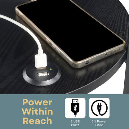 Designs2Go Simon 3 Tier End Table with USB Ports