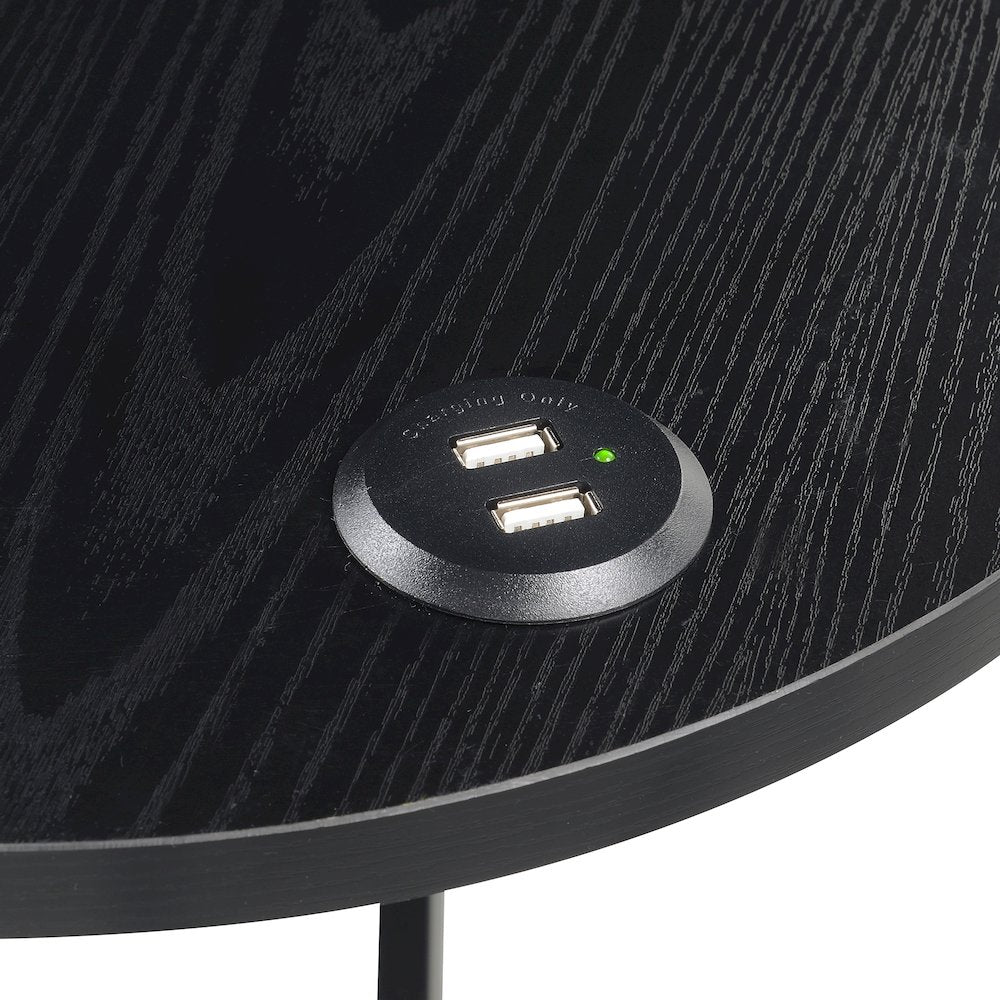 Designs2Go Simon 3 Tier End Table with USB Ports