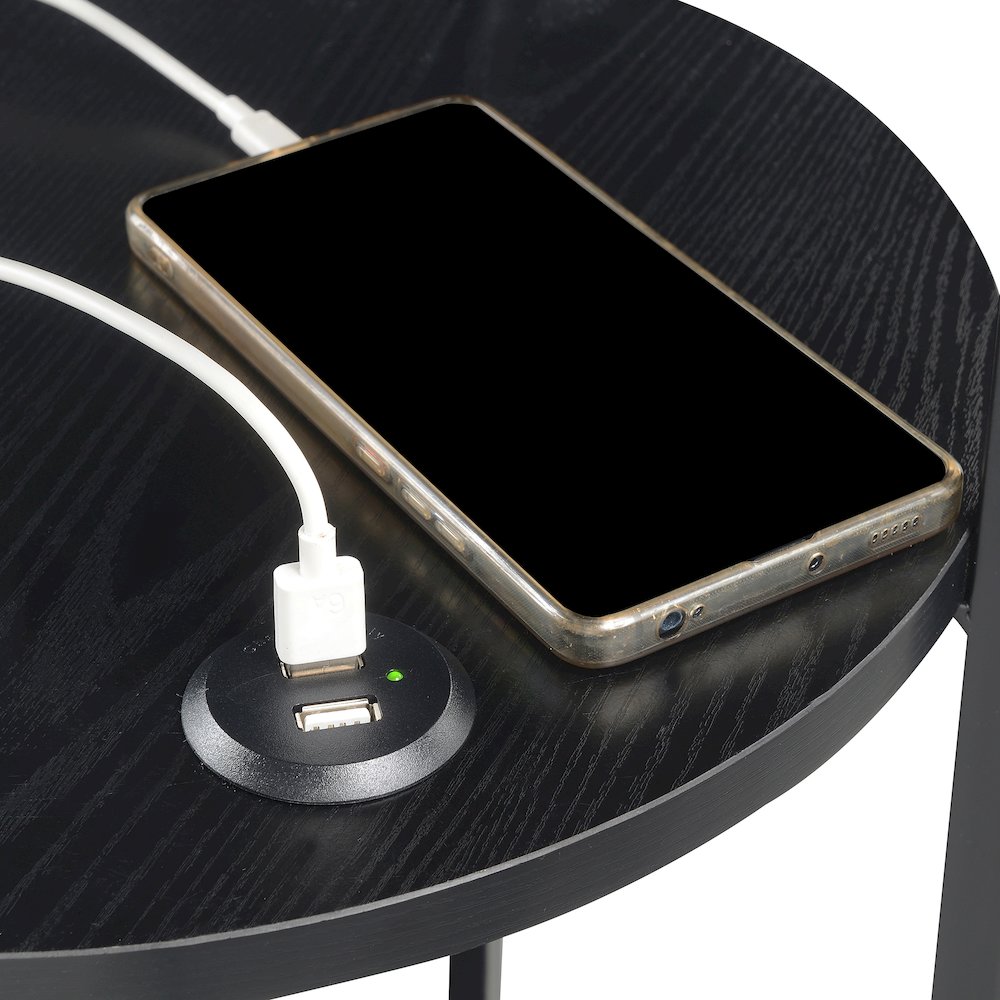 Designs2Go Simon 3 Tier End Table with USB Ports