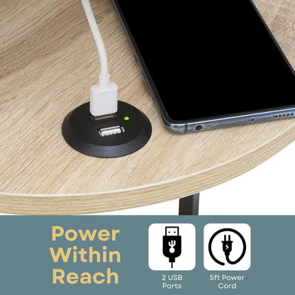 Designs2Go Simon 3 Tier End Table with USB Ports