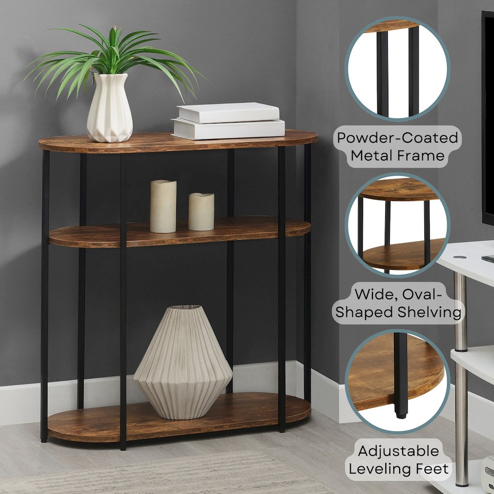 Designs2Go Simon 3 Tier Oval Entryway Hall Table