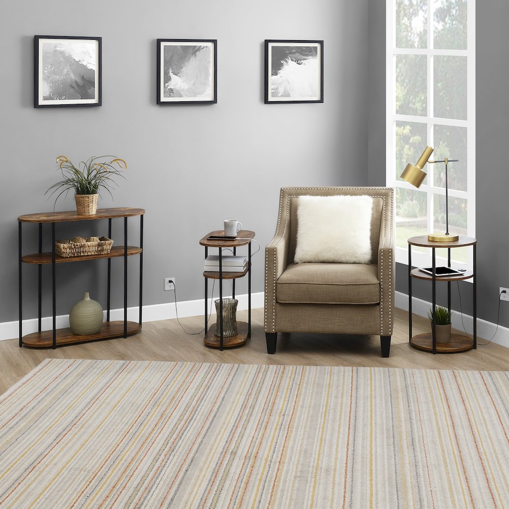 Designs2Go Simon 3 Tier Oval Entryway Hall Table
