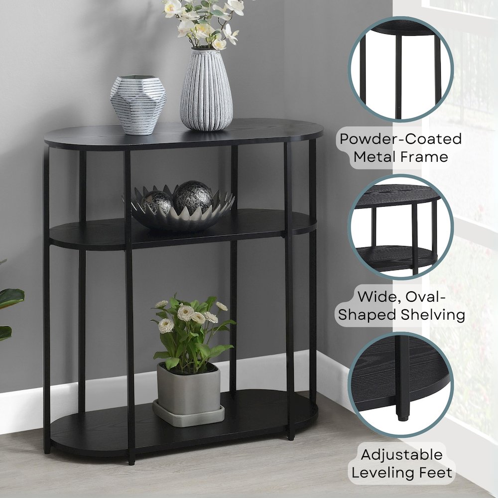 Designs2Go Simon 3 Tier Oval Entryway Hall Table