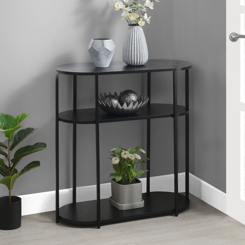 Designs2Go Simon 3 Tier Oval Entryway Hall Table