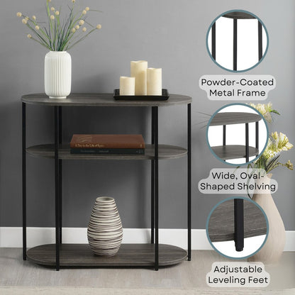 Designs2Go Simon 3 Tier Oval Entryway Hall Table