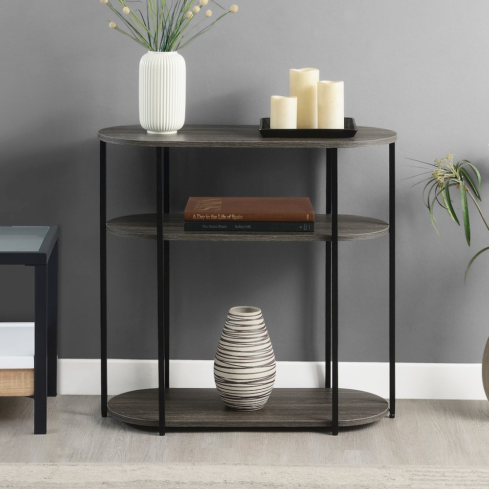 Designs2Go Simon 3 Tier Oval Entryway Hall Table