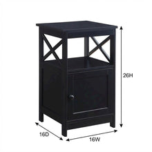 Wooden End Table with Cabinet for Living Room or Bedroom Use