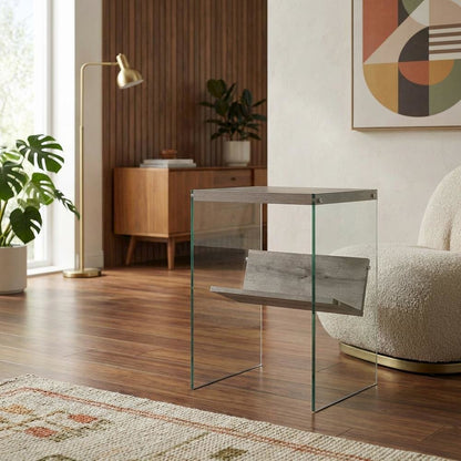 Modern End Table with Wooden Finish and Compact Design