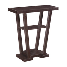 Console Table, Brown Woodgrain, 2 Shelves, Entryway, Sofa