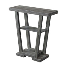 Console Table, Gray Woodgrain, 2 Shelves, Entryway, Sofa