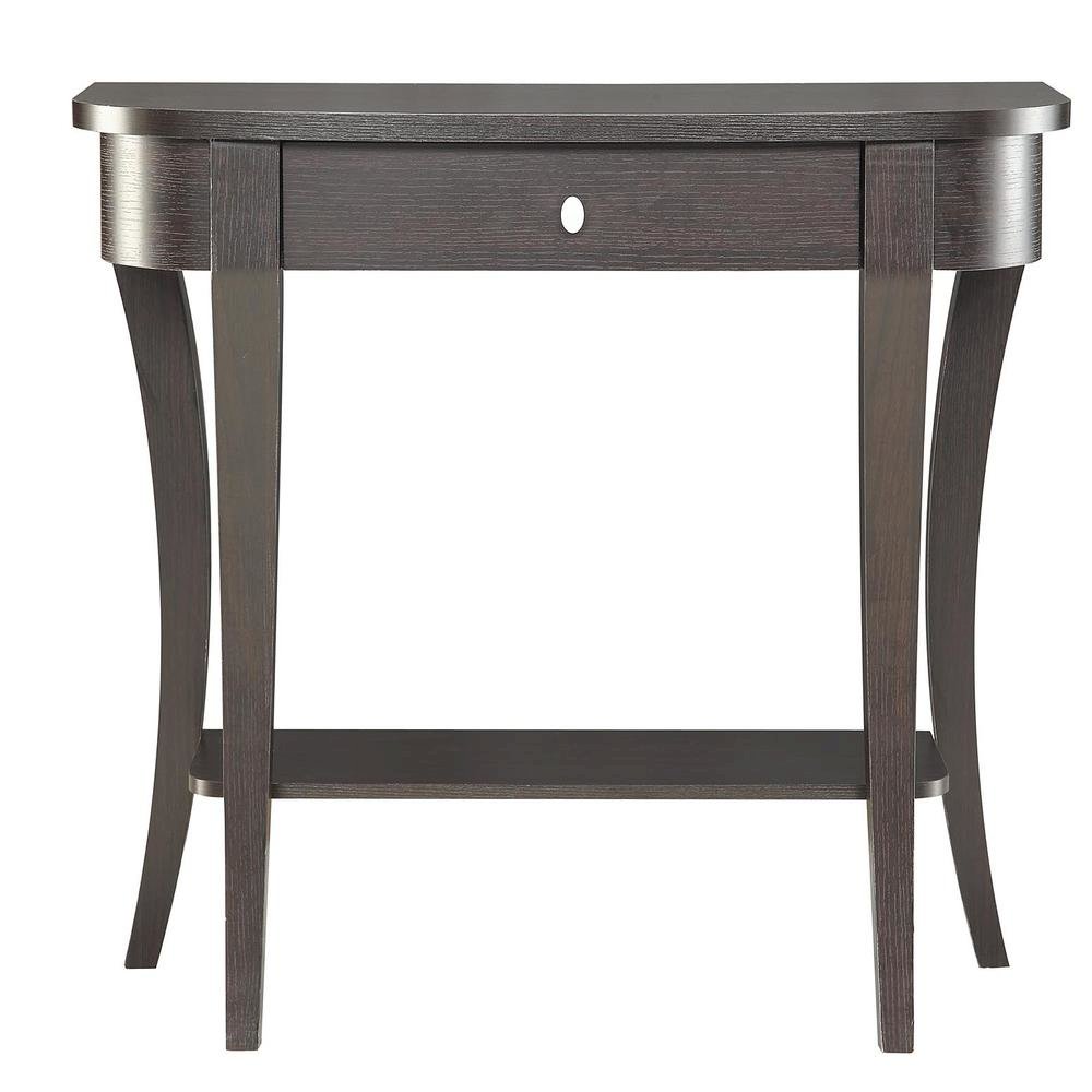 Entry Console Table, Espresso, Drawer, Shelf, Sophisticated