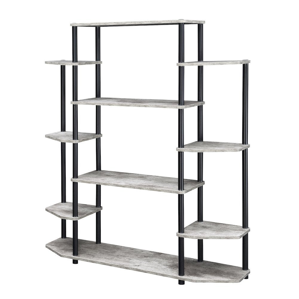 Wall Unit Bookshelf with 10 Tiers, Multi-Color, No Tools Required