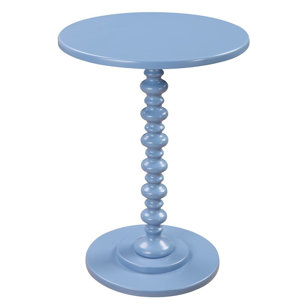 Spindle Coffee Table, Blue, Round, Turned Base, Vibrant