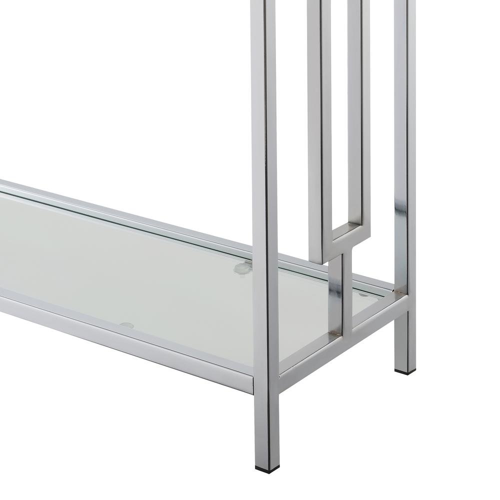 Console Table, Faux Marble, Chrome, Two Tier Shelf, Glam